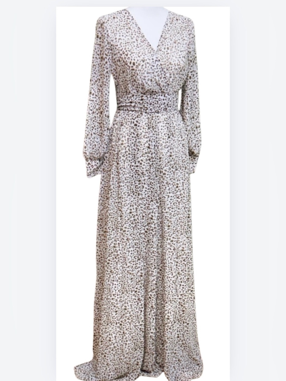 Ricarica Elegant Leopard Print Maxi Dress, Women’s small